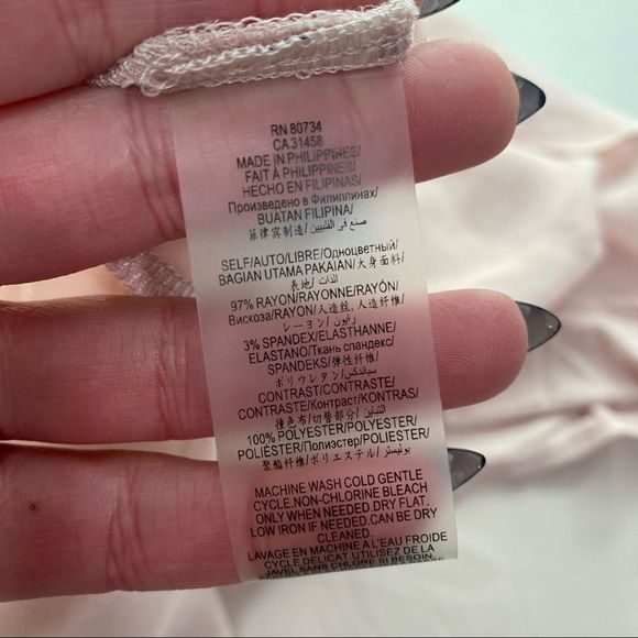 BCBGENERATION Pink Lace Hem Tank Top Blouse - Picture 8 of 11